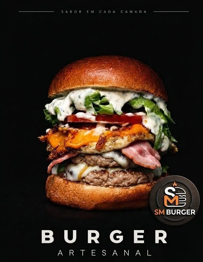 Post da SM Burger sobre hambúrguer artesanal